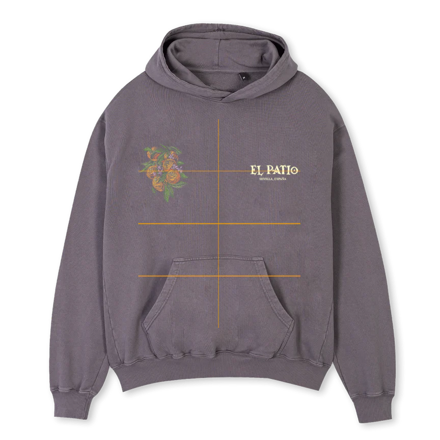 FLAMENCAHOODIECOLOR Pigment Grey Oversized Hoodie.