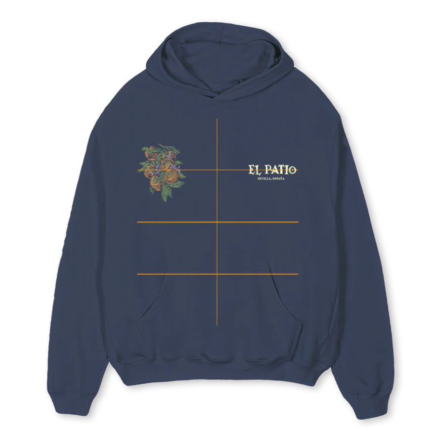 FLAMENCANAVYHOODIE Navy Blue Oversized Hoodie.