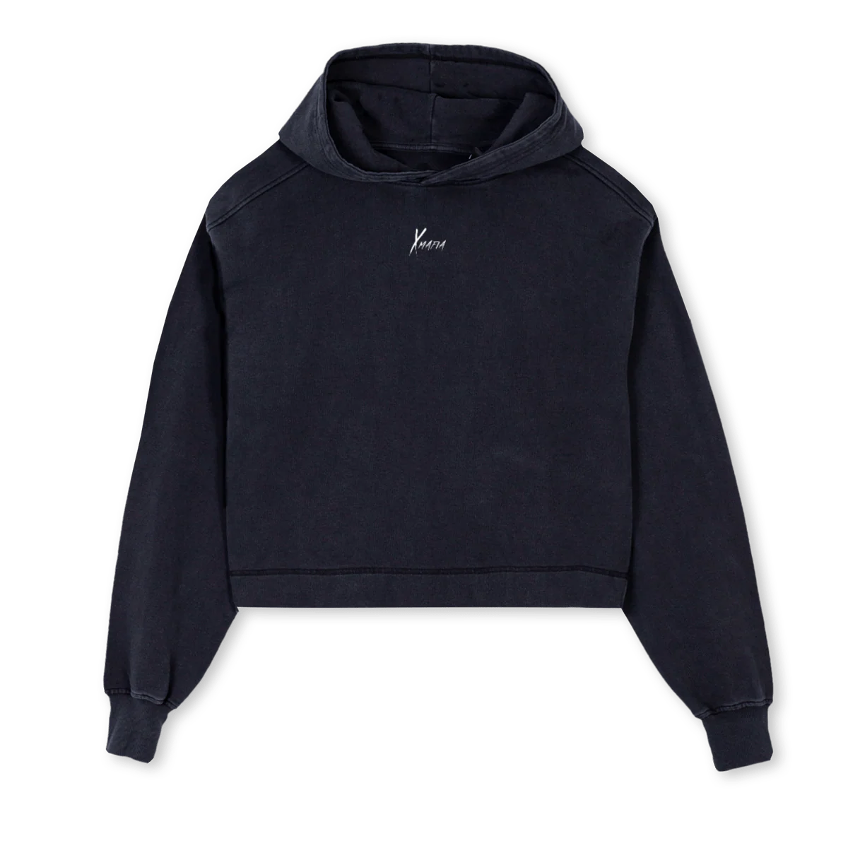 FM KP Vintage Black Cropped Hoodie.