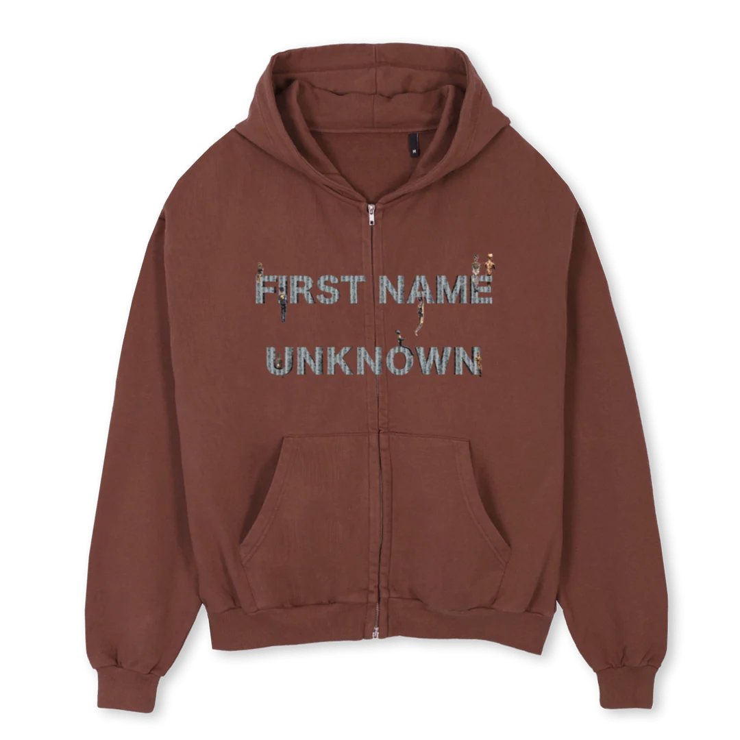 FNUDMARCOIV Vintage Brown Oversized Zipped Hoodie.