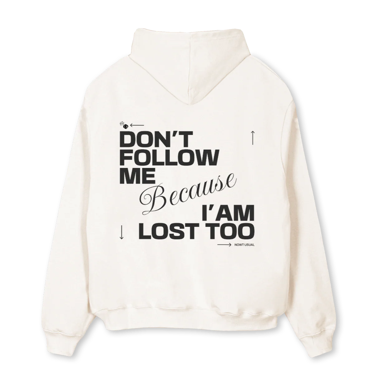 FOLLOW Vintage White Oversized Hoodie. - Image 2
