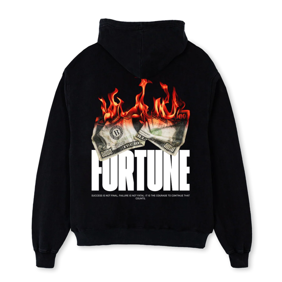 FORTUNENOVRE Black Oversized Hoodie. - Image 2