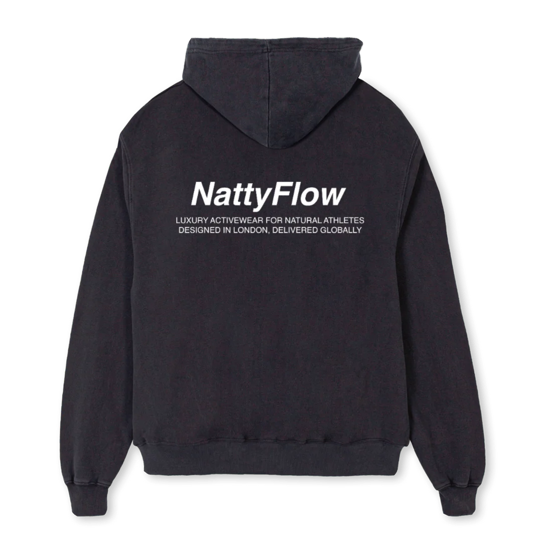 FOUNDERSCLUBHOODIE Vintage Black Oversized Zipped Hoodie. - Image 2