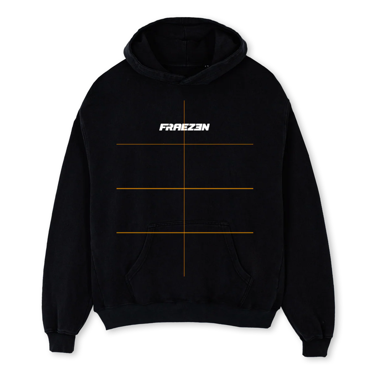 FRAEZENHOODIEFRONTBL Black Oversized Hoodie.