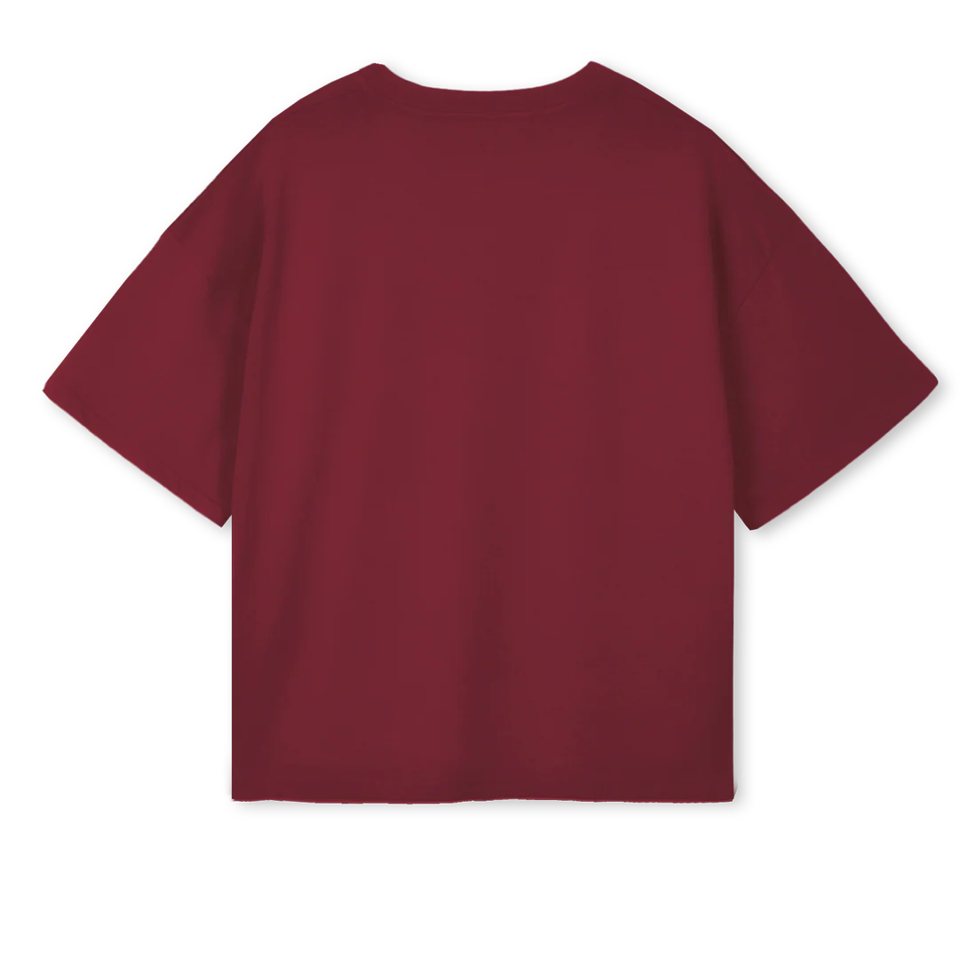 FREESANTI Burgundy Oversized Boxy Tee. - Image 2
