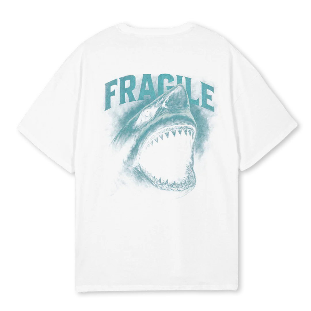 FRGL SHRK TSH White Oversized Tee. - Image 2