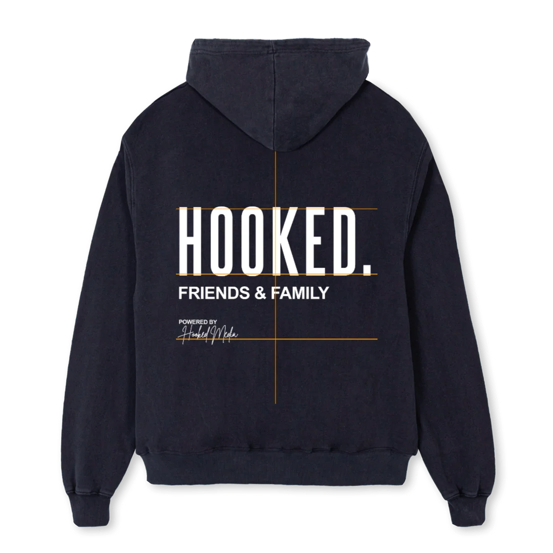 FRIENDSFAMILYHOODIE Vintage Black Oversized Hoodie.