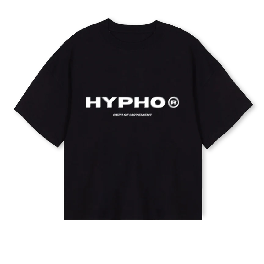 FRONTMOTIONTEE Black Oversized Boxy Tee.