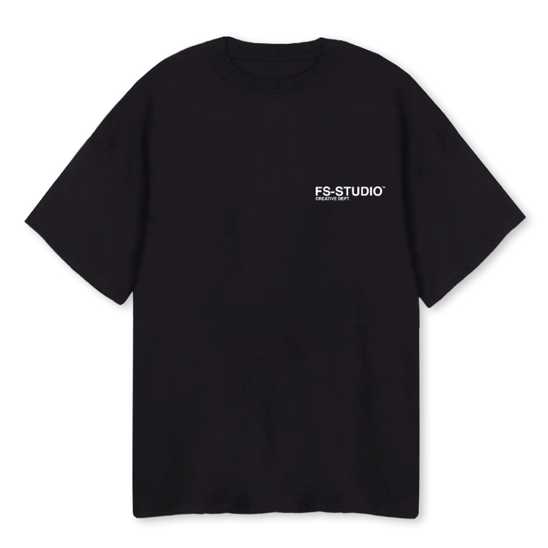 FSSTEEBLACKWHITE Black Oversized Tee.