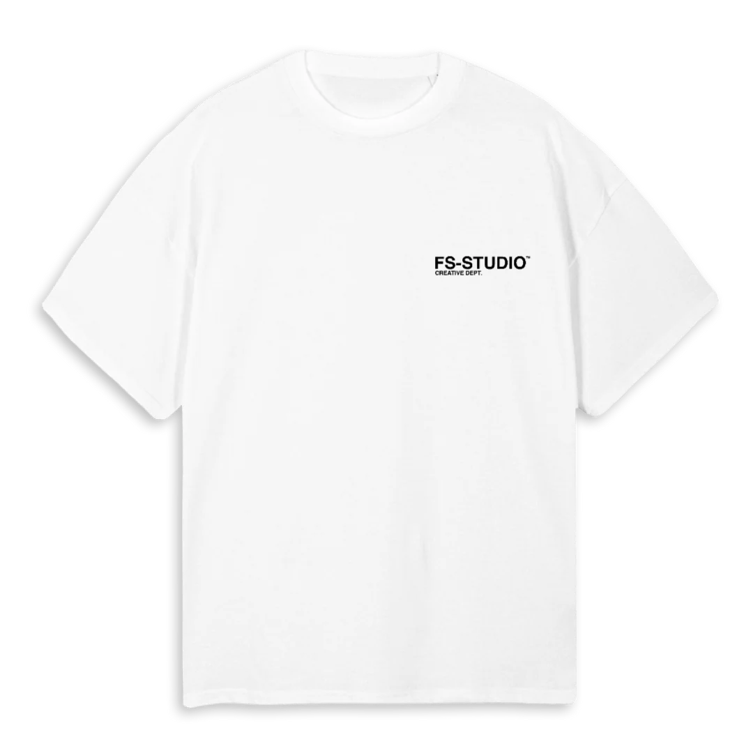 FSSTEEWHITEBLACK White Oversized Tee.