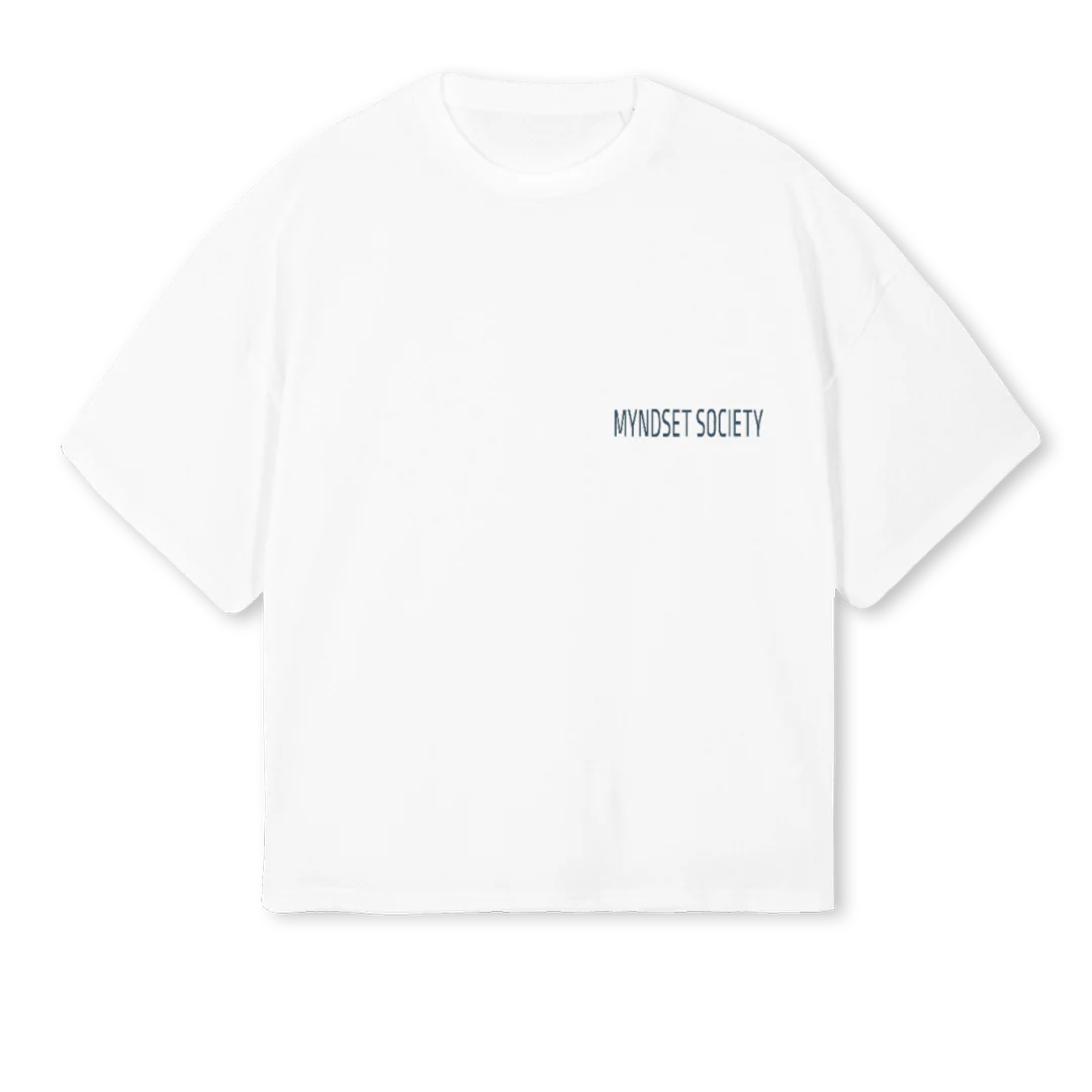 FTMS White Oversized Boxy Tee.