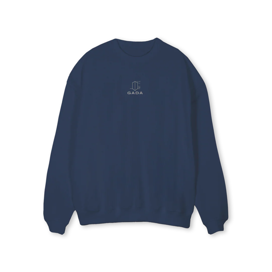 GADACREW Navy Blue Regular Crewneck Sweater.