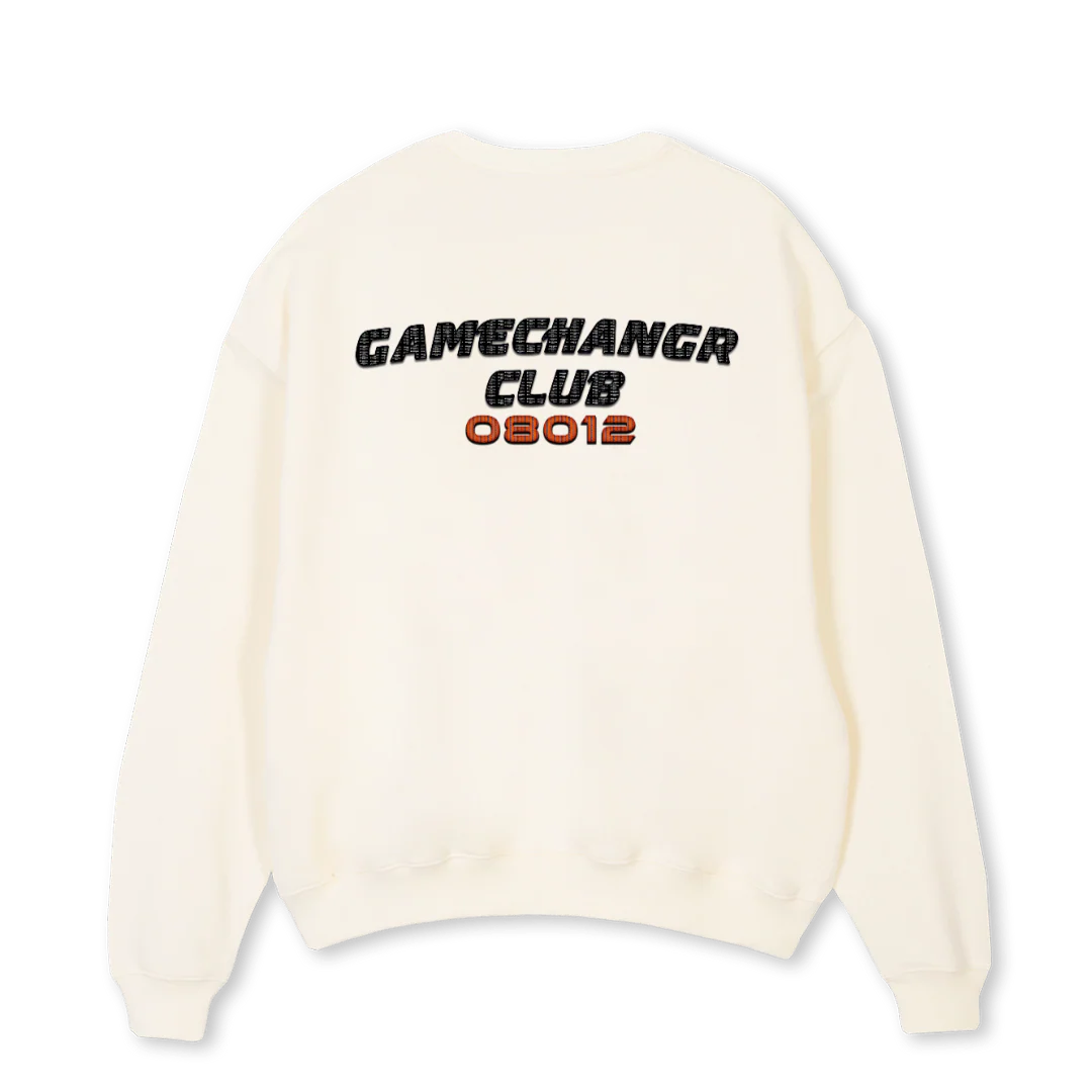 GAMECHANGR CLUB SWEA Cream Oversized Crewneck Sweater. - Image 2