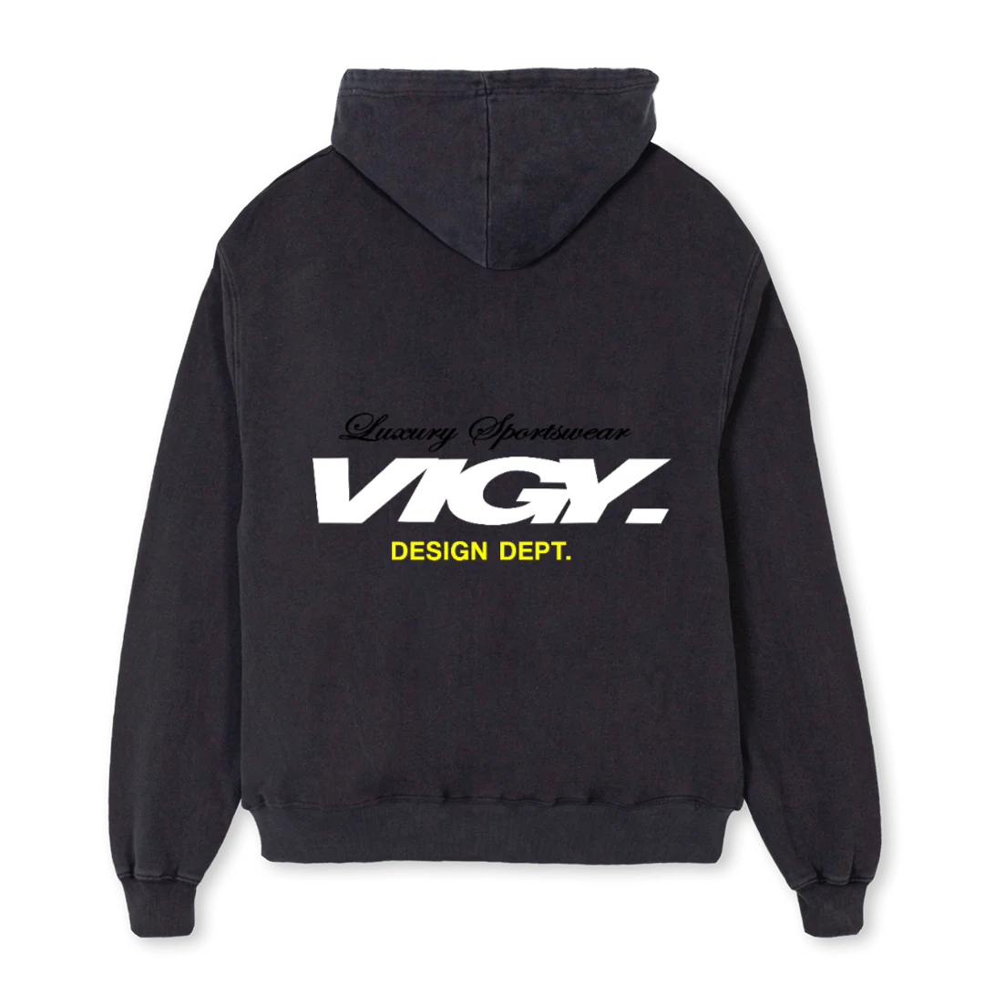 GARAGEVBZIP Vintage Black Oversized Zipped Hoodie. - Image 2