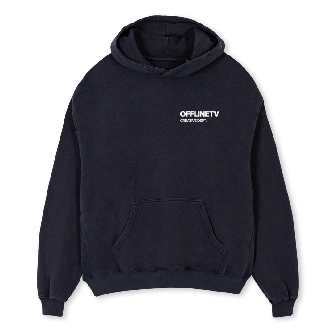 GENHOODIE Vintage Black Oversized Hoodie.