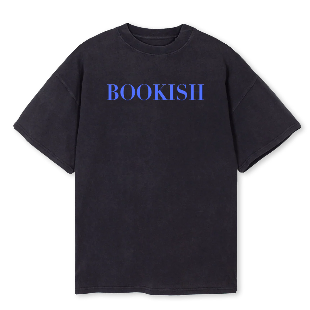 GFYBOOKISH Vintage Black Oversized Tee.
