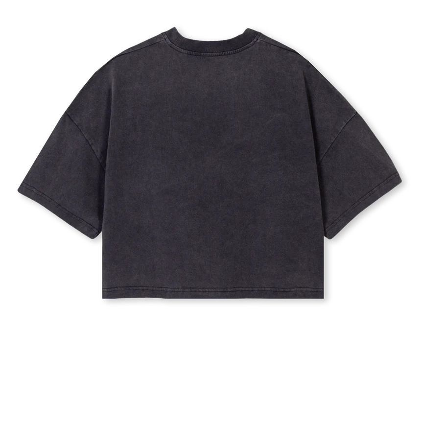 GIRLY Vintage Black Cropped Oversized Tee. - Image 2