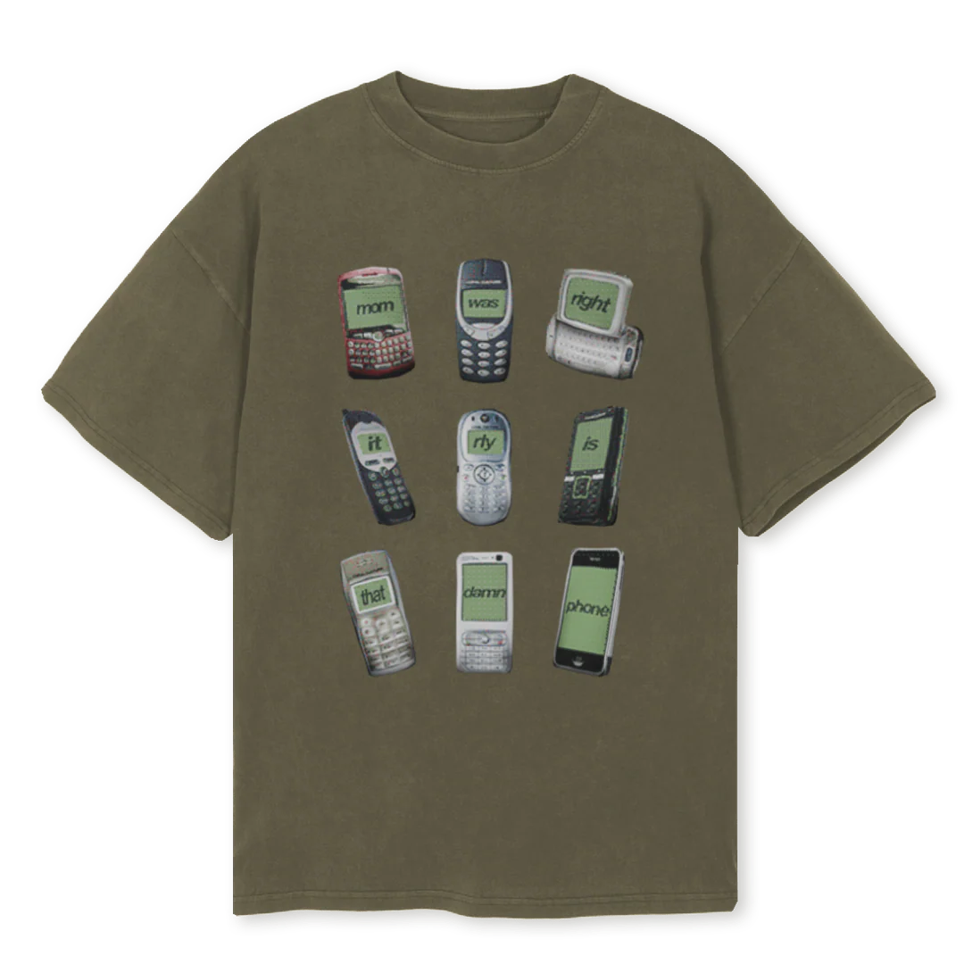 MOMWASRIGHTTEE_OT Vintage Olive Oversized Tee.