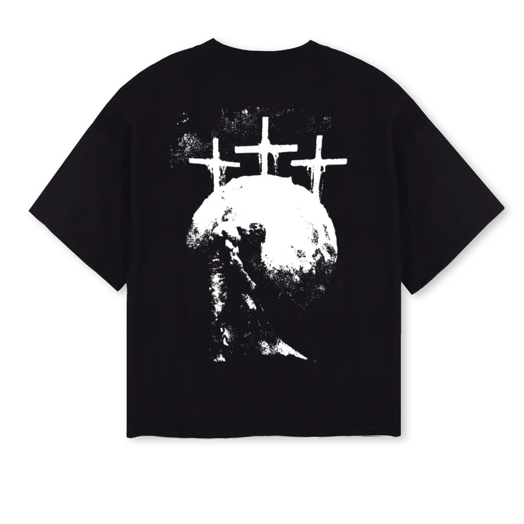 GLOBETSHIRT Black Oversized Boxy Tee. - Image 2