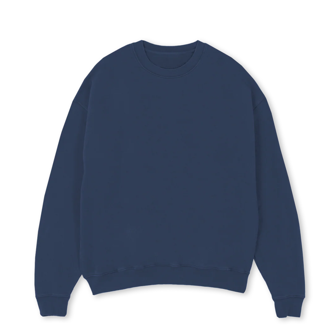 GLORYHOLESWEATNAVY Navy Blue Oversized Crewneck Sweater.