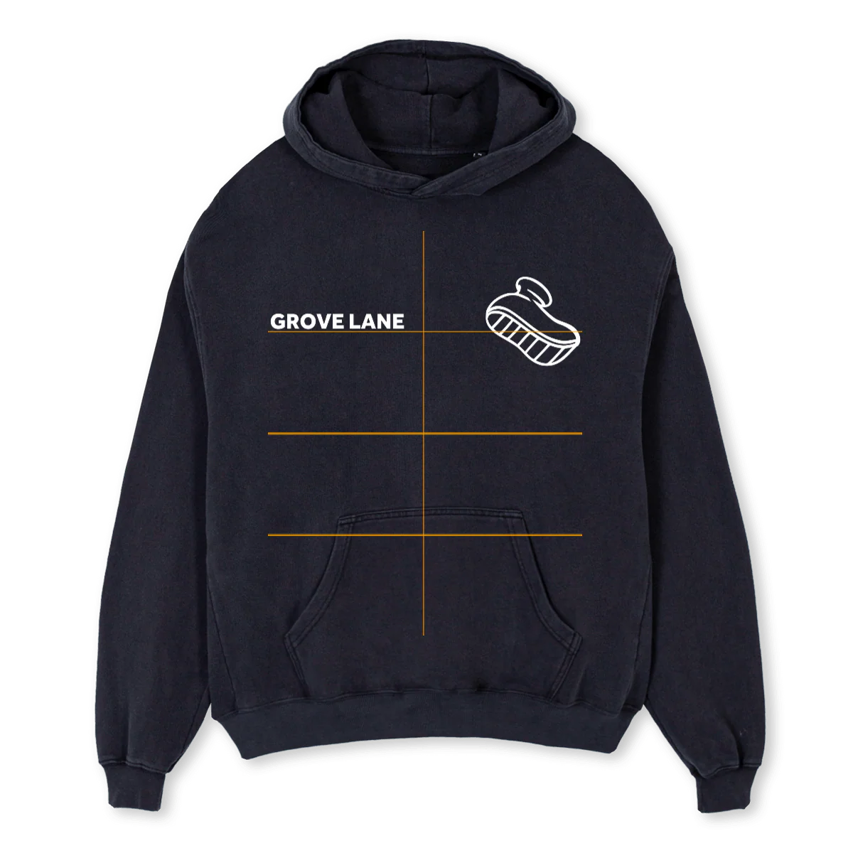 GLRC CLUB PULLOVER Vintage Black Oversized Hoodie.