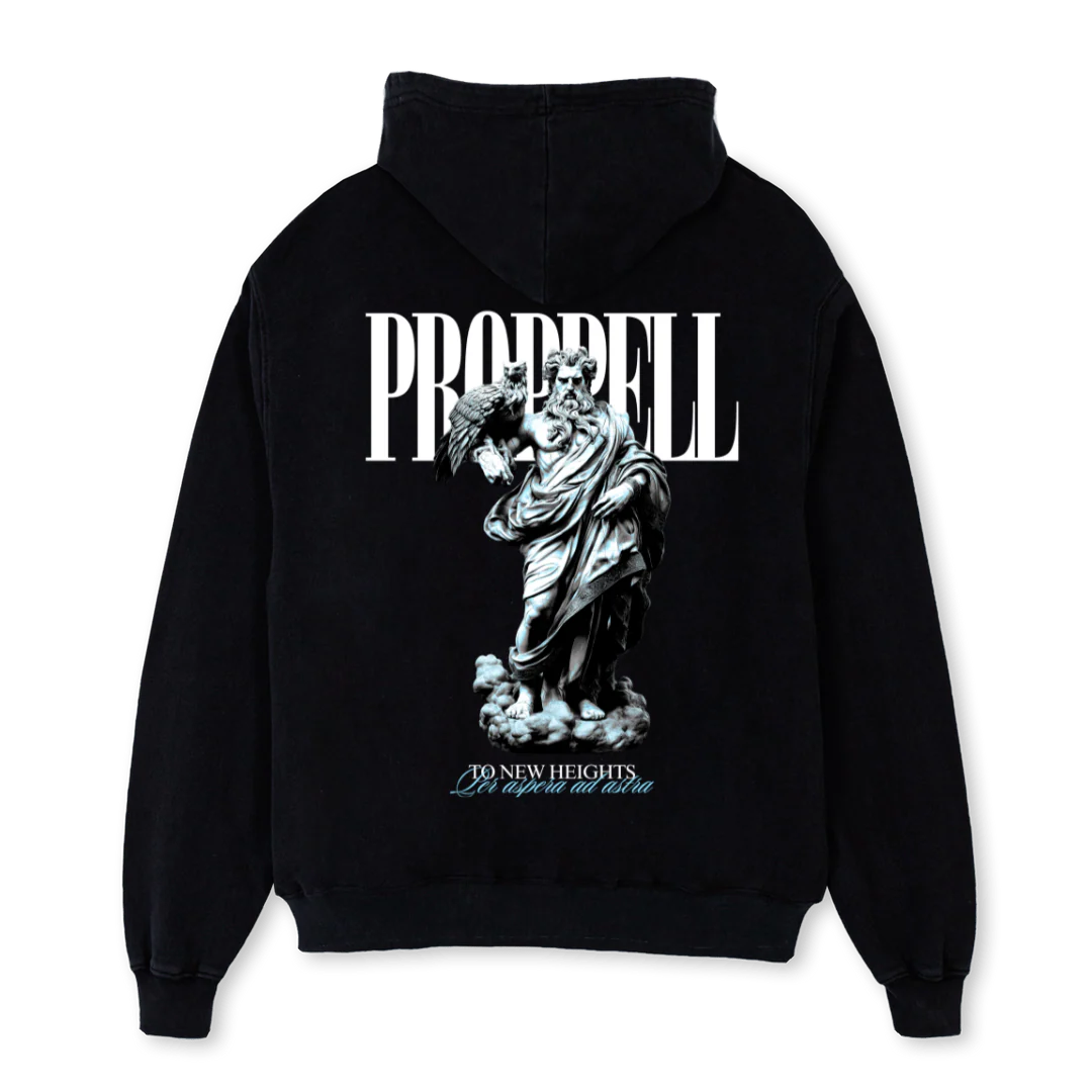 GOD OF SKIES  Black Oversized Hoodie. - Image 2