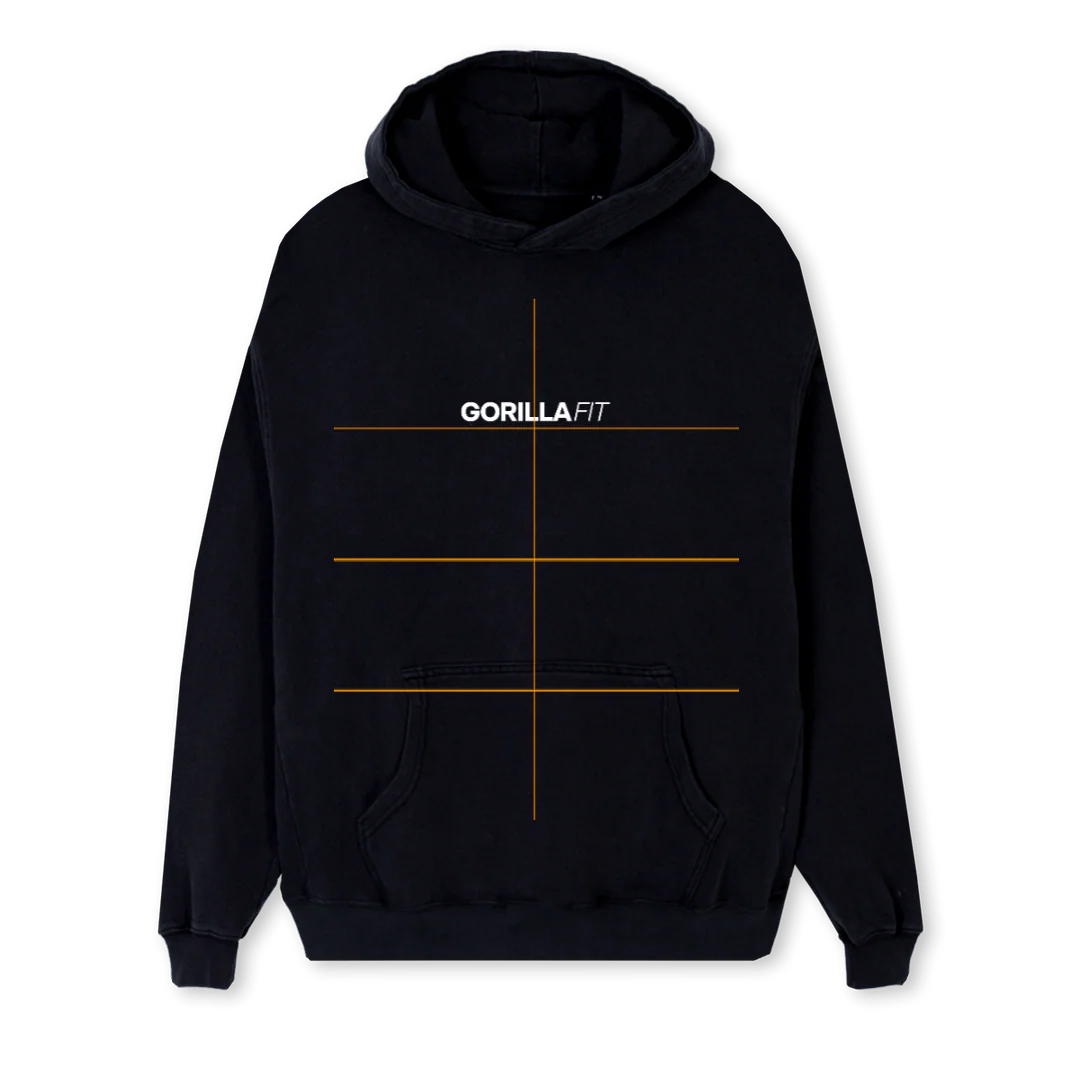 GORILLAFITONE Black Regular Hoodie.
