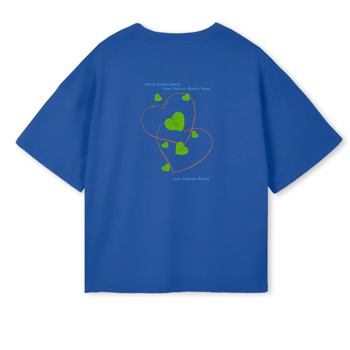 GRATITUDE Cobalt Blue Oversized Boxy Tee. - Image 2