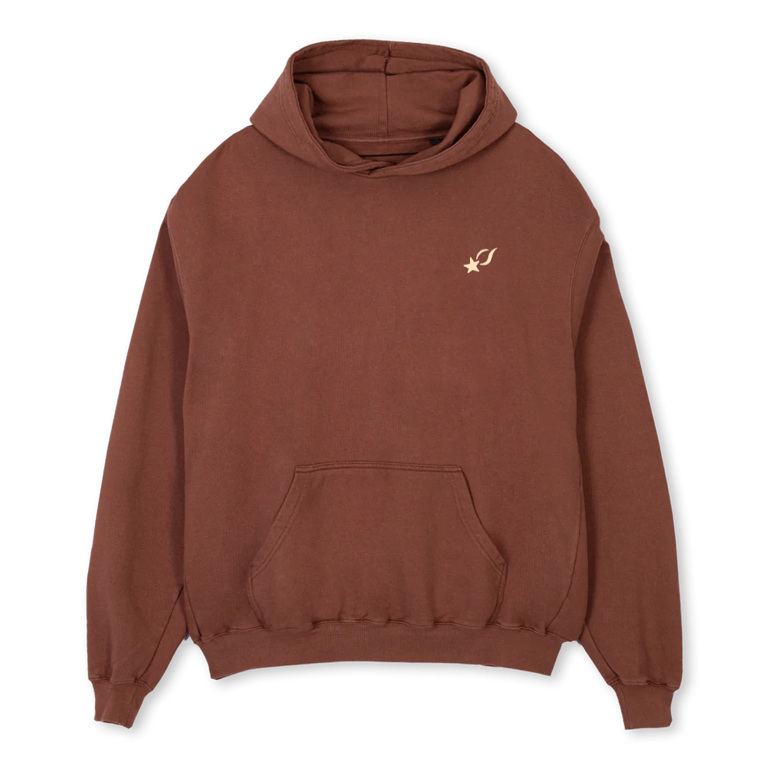 GREEN STAR Vintage Brown Oversized Hoodie.