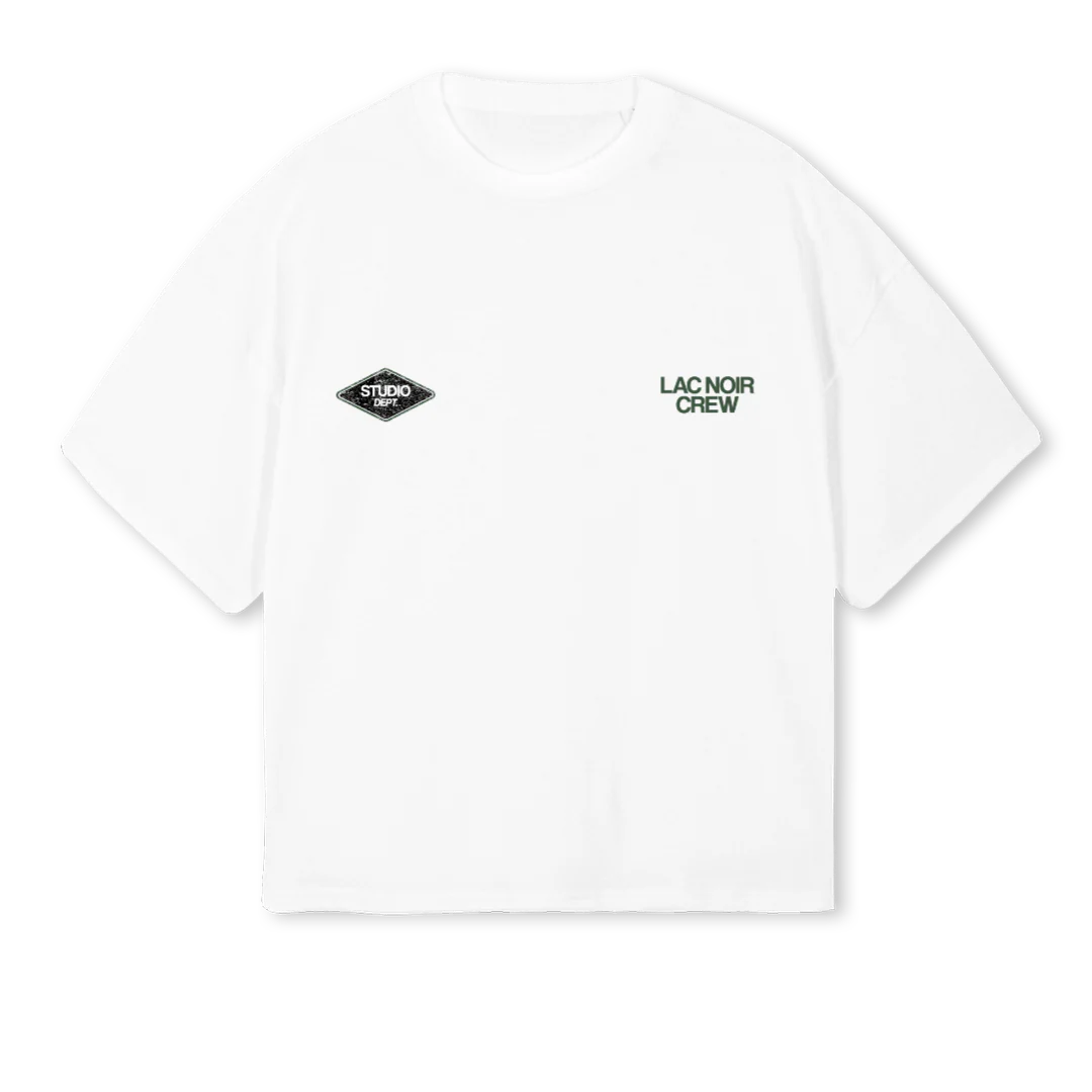 GREENSTUDIOCREWWHITE White Oversized Boxy Tee.