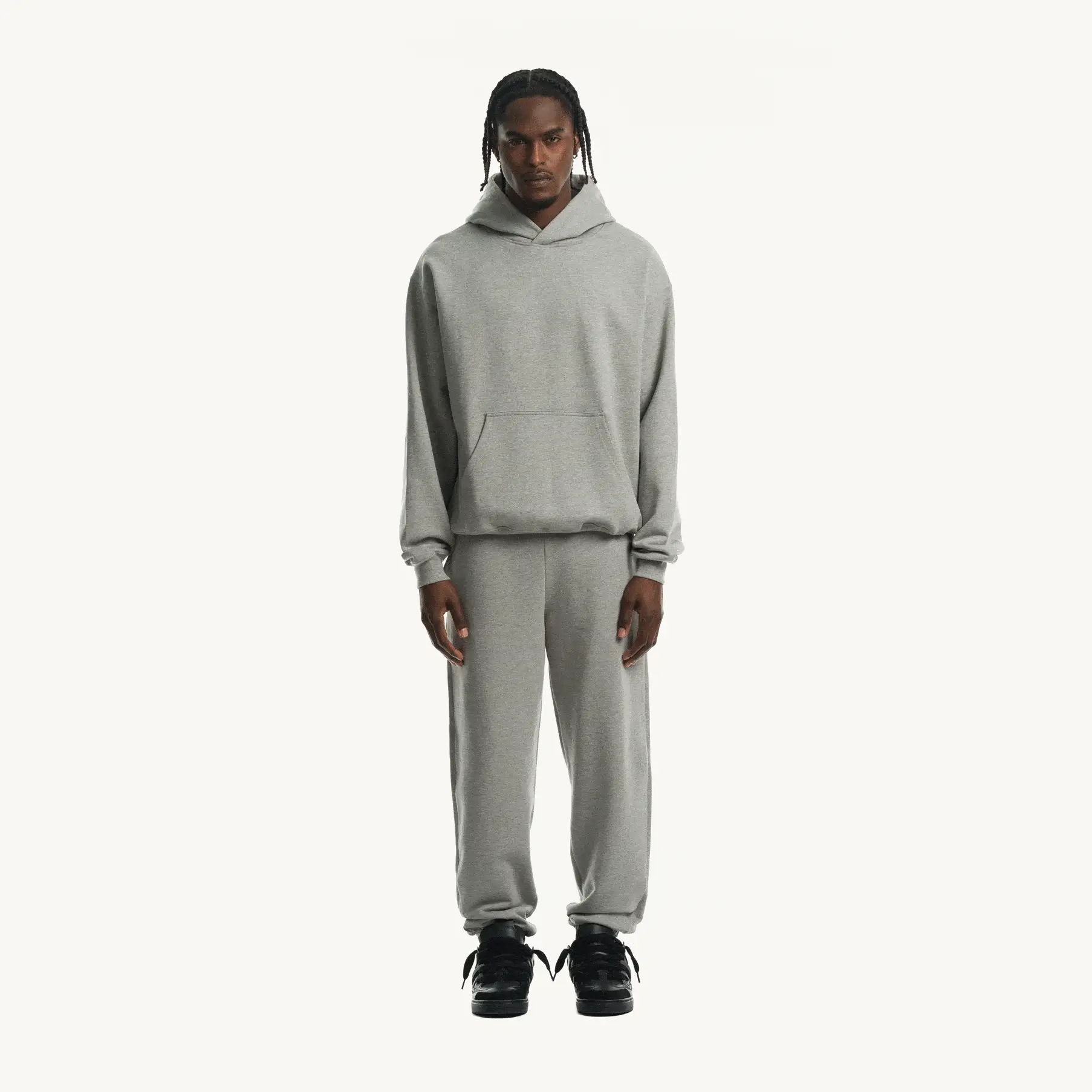 Grey Marl Ultra Heavy Oversized Hoodie. - Image 3
