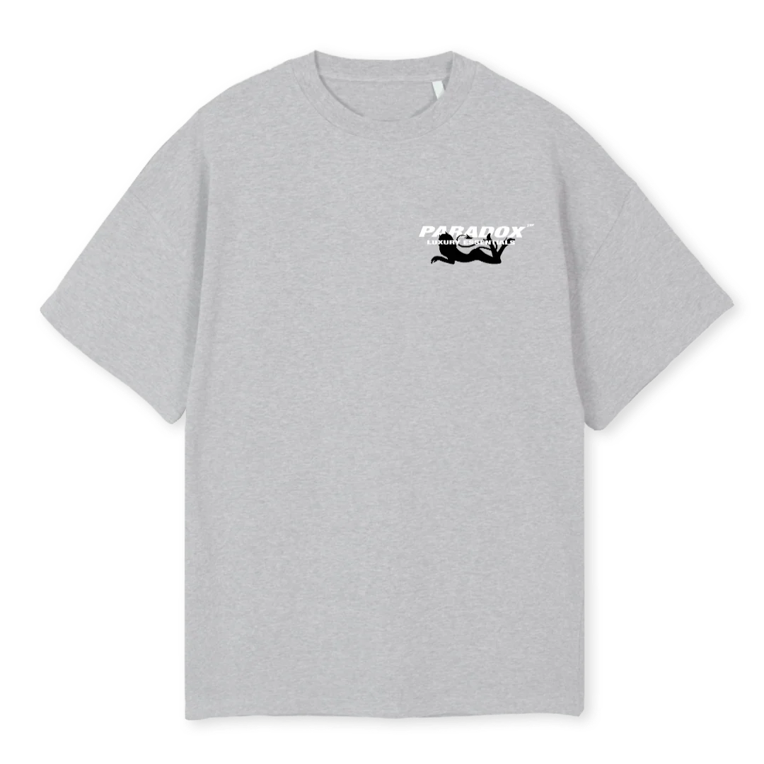 GREYDEVIL Light Grey Marl Oversized Tee.