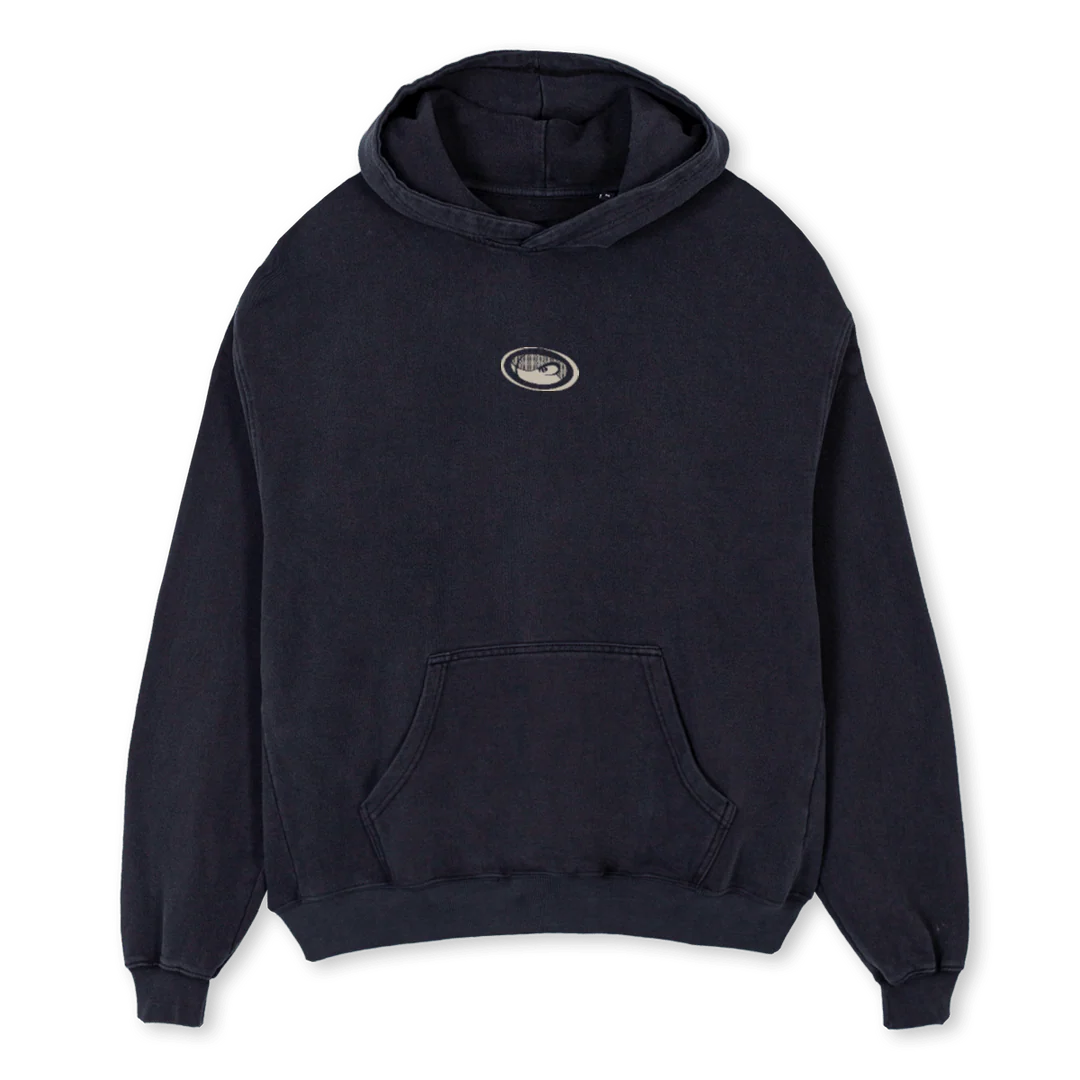 GRIS PEÑ Vintage Black Oversized Hoodie.