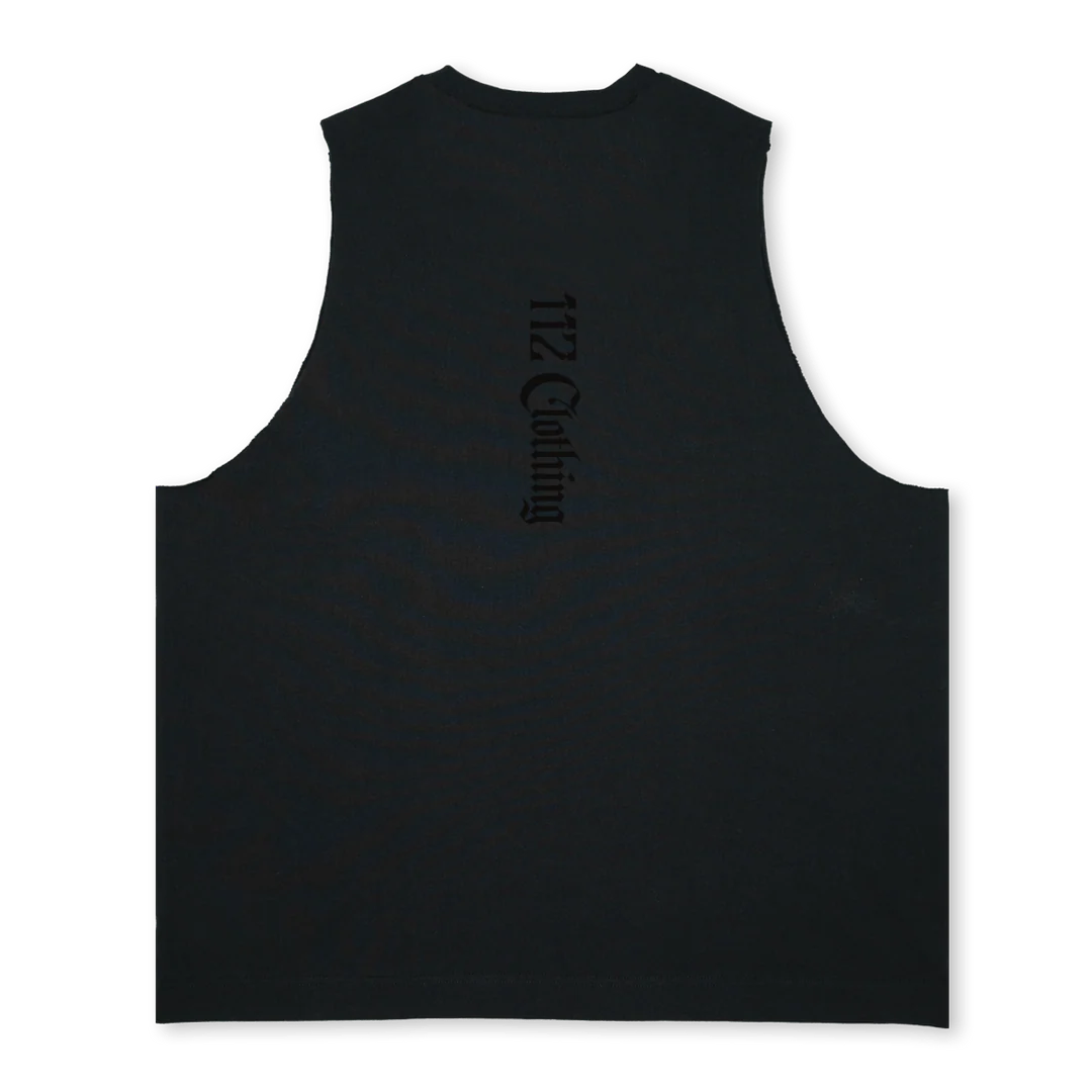 GYMVEST Deep Black Oversized Vest. - Image 2