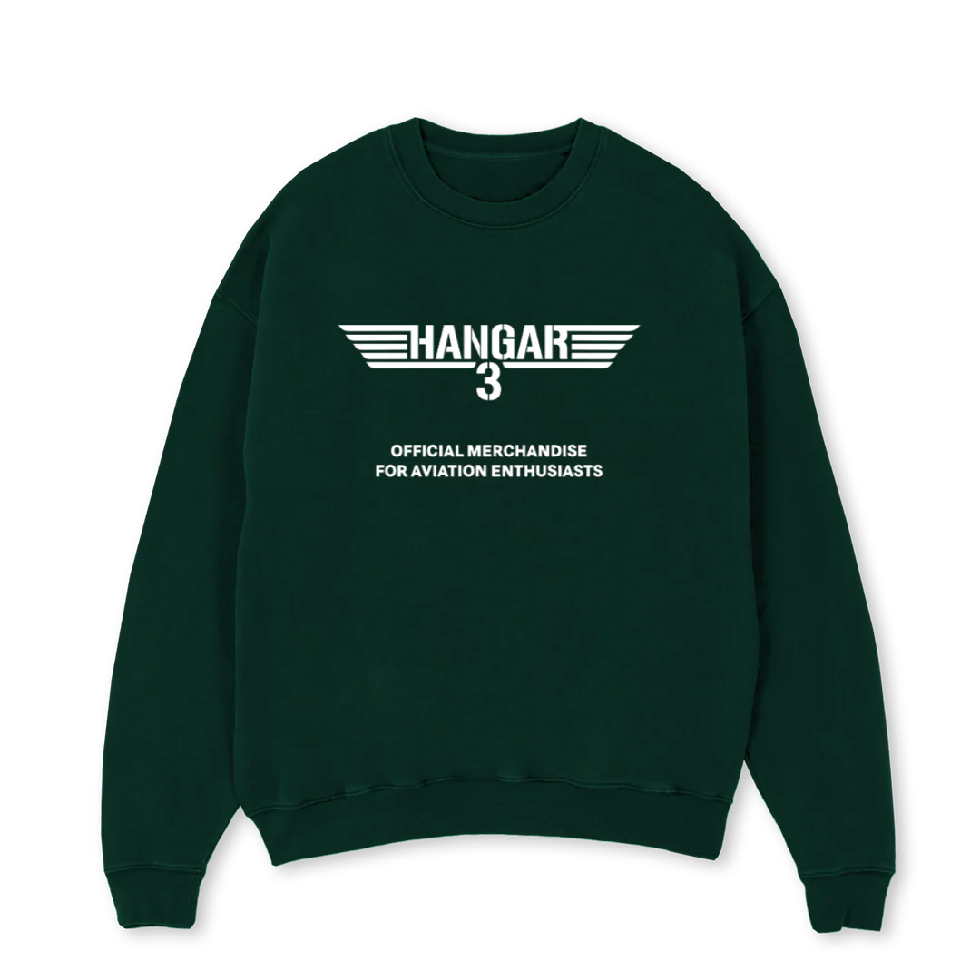 HANGARSWEATERGREEN Wild Green Oversized Crewneck Sweater.