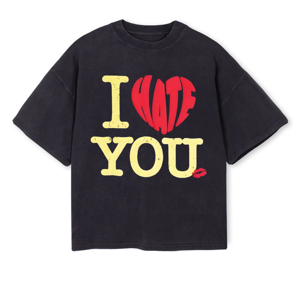 HATE Vintage Black Oversized Boxy Tee.
