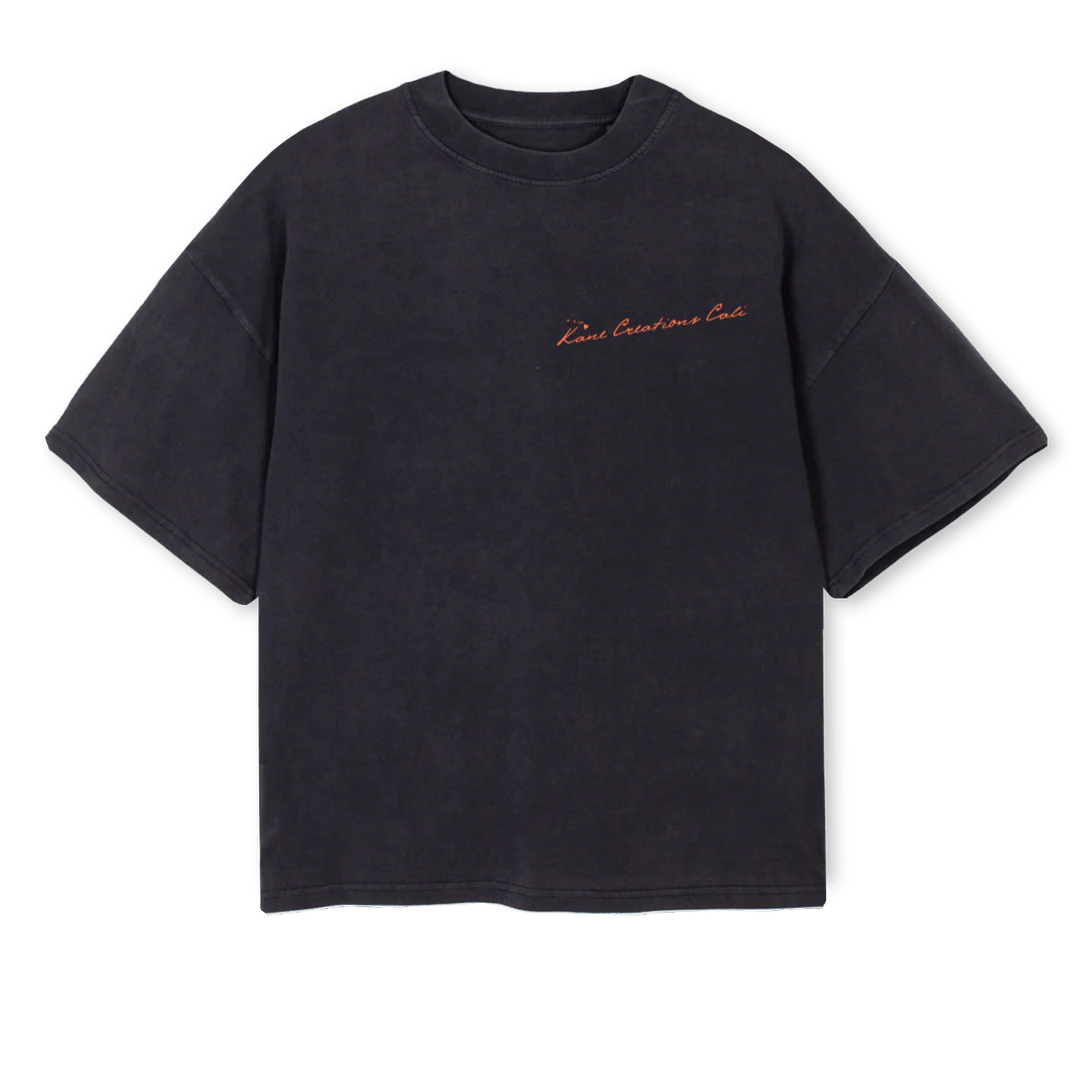 HAWAIIAN FLOW Vintage Black Oversized Boxy Tee.