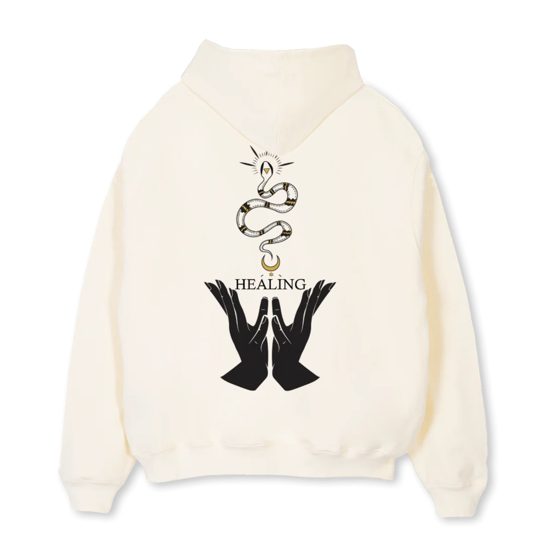 HEALING Cream Oversized Hoodie. - Image 2