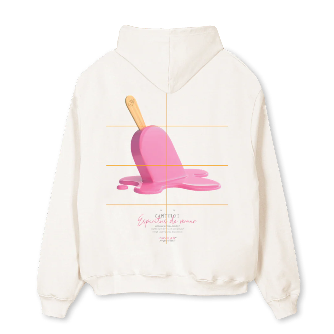 HELADO Vintage White Oversized Hoodie. - Image 2