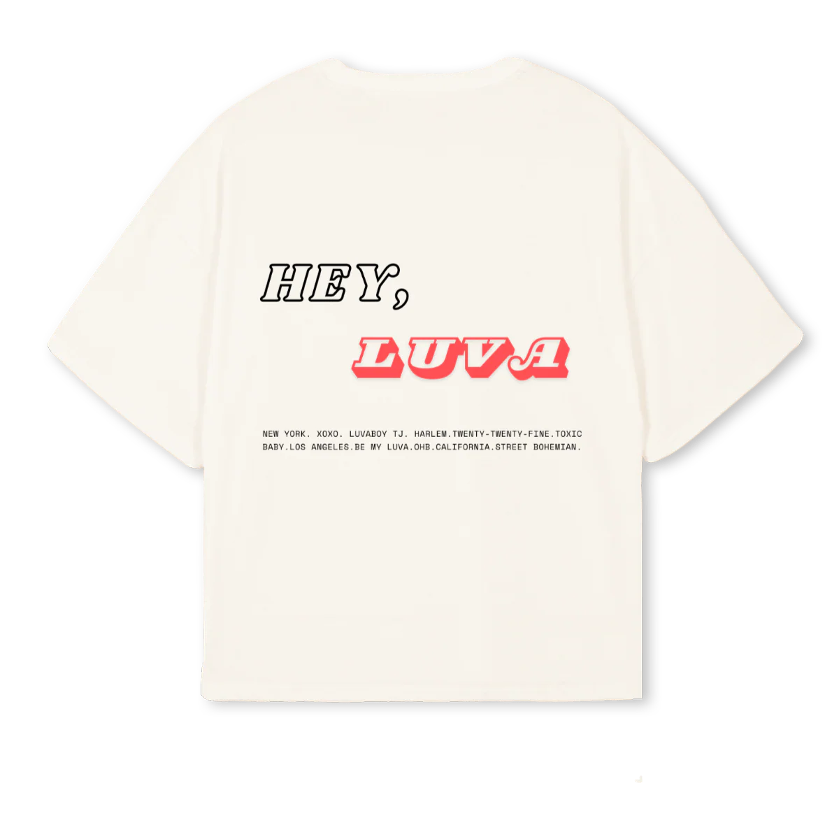 HEY LUVA_2 Vintage White Oversized Boxy Tee. - Image 2