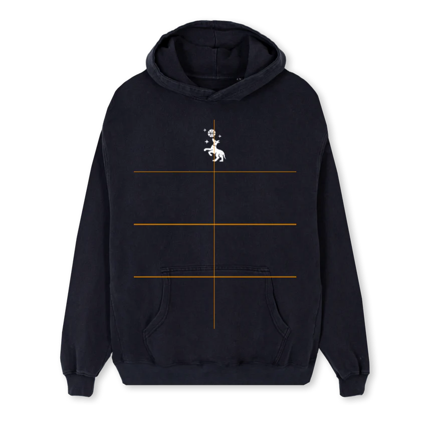 HHDOGHOODIEBLK Vintage Black Regular Hoodie.
