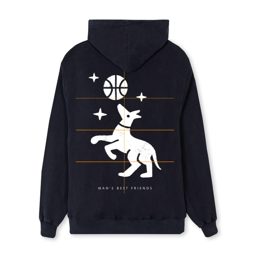 HHDOGHOODIEBLK Vintage Black Regular Hoodie. - Image 2