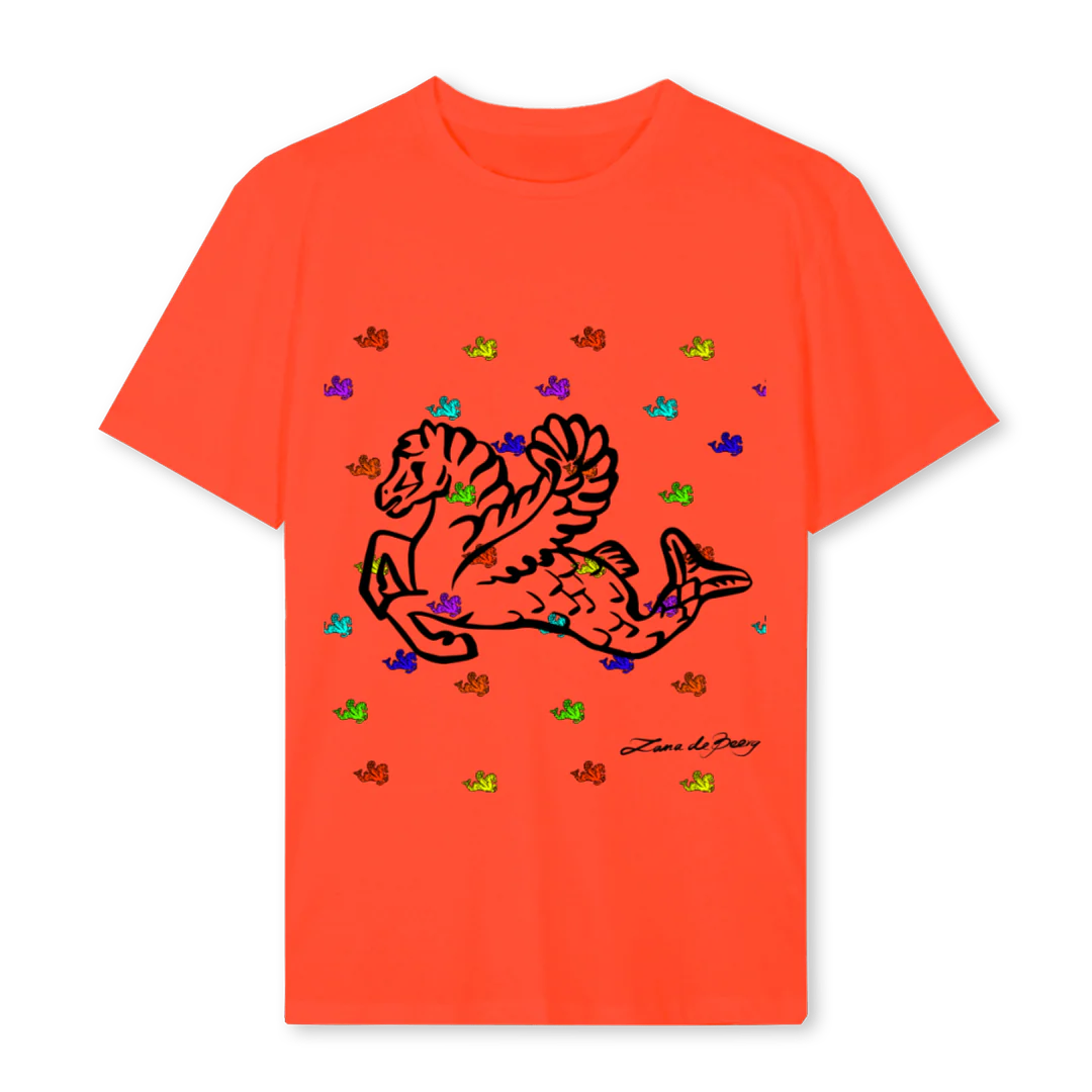 HIPPOMULTII Hot Orange Regular Tee.