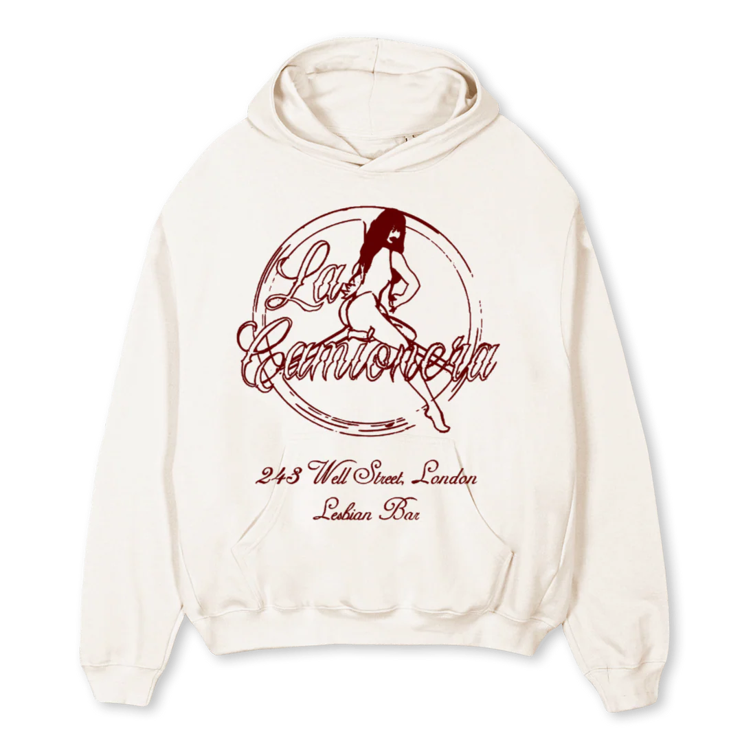 HODDIEFRONTBACKBULL Vintage White Oversized Hoodie.