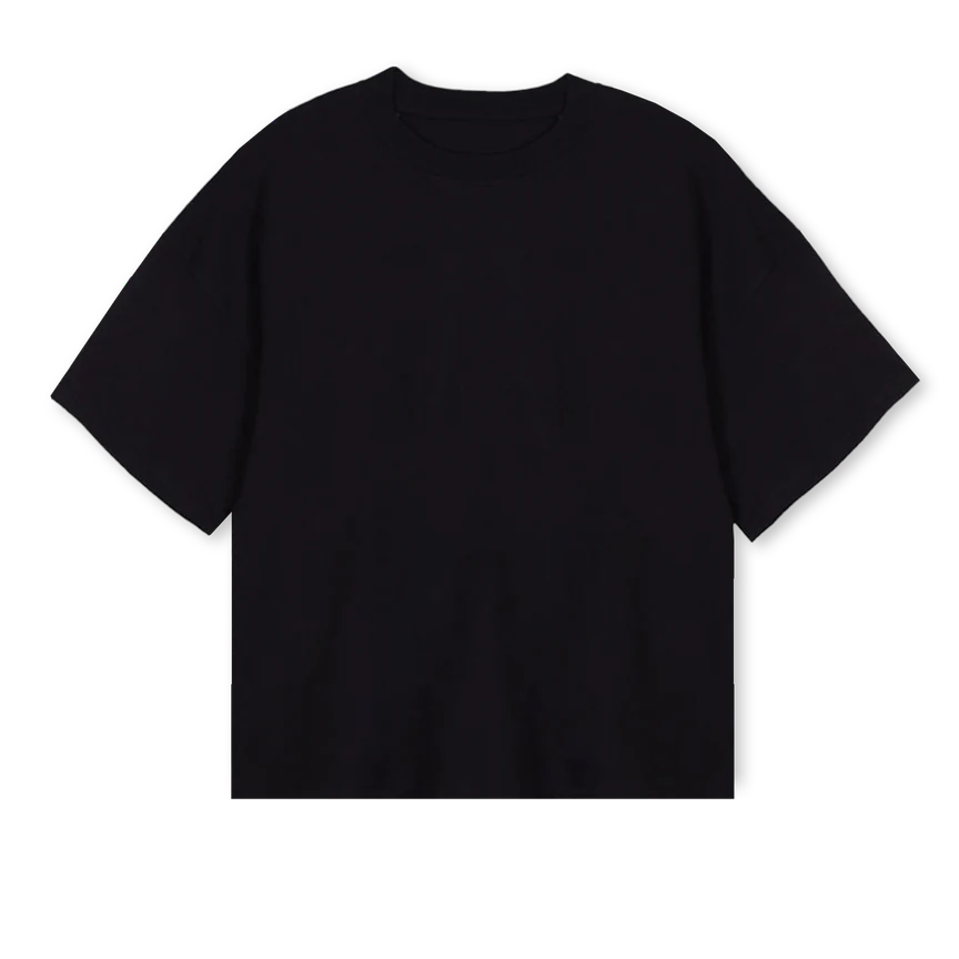 HOLDRAMEONE Black Oversized Boxy Tee.