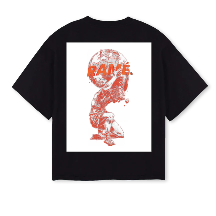 HOLDRAMEONE Black Oversized Boxy Tee. - Image 2