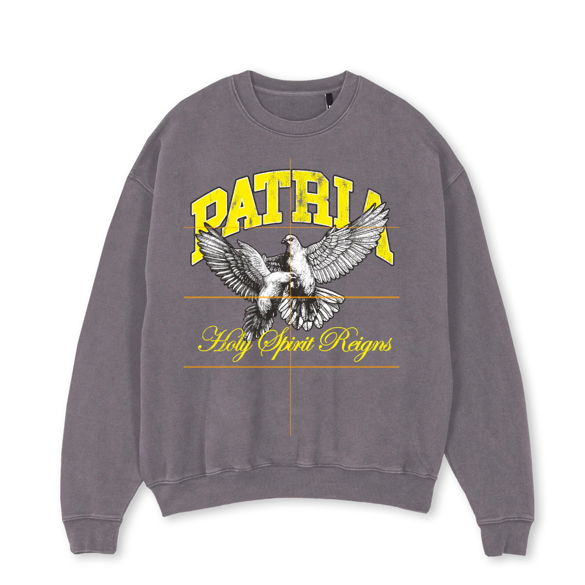 HOLYSPIRITCREW Pigment Grey Oversized Crewneck Sweater.