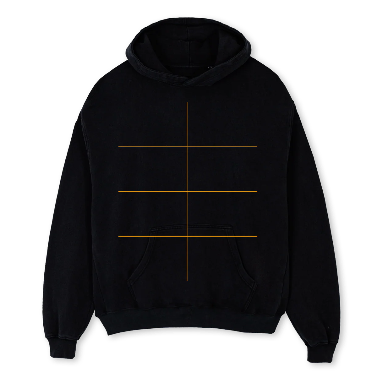 HOODBLACKWHITELOGO Black Oversized Hoodie.