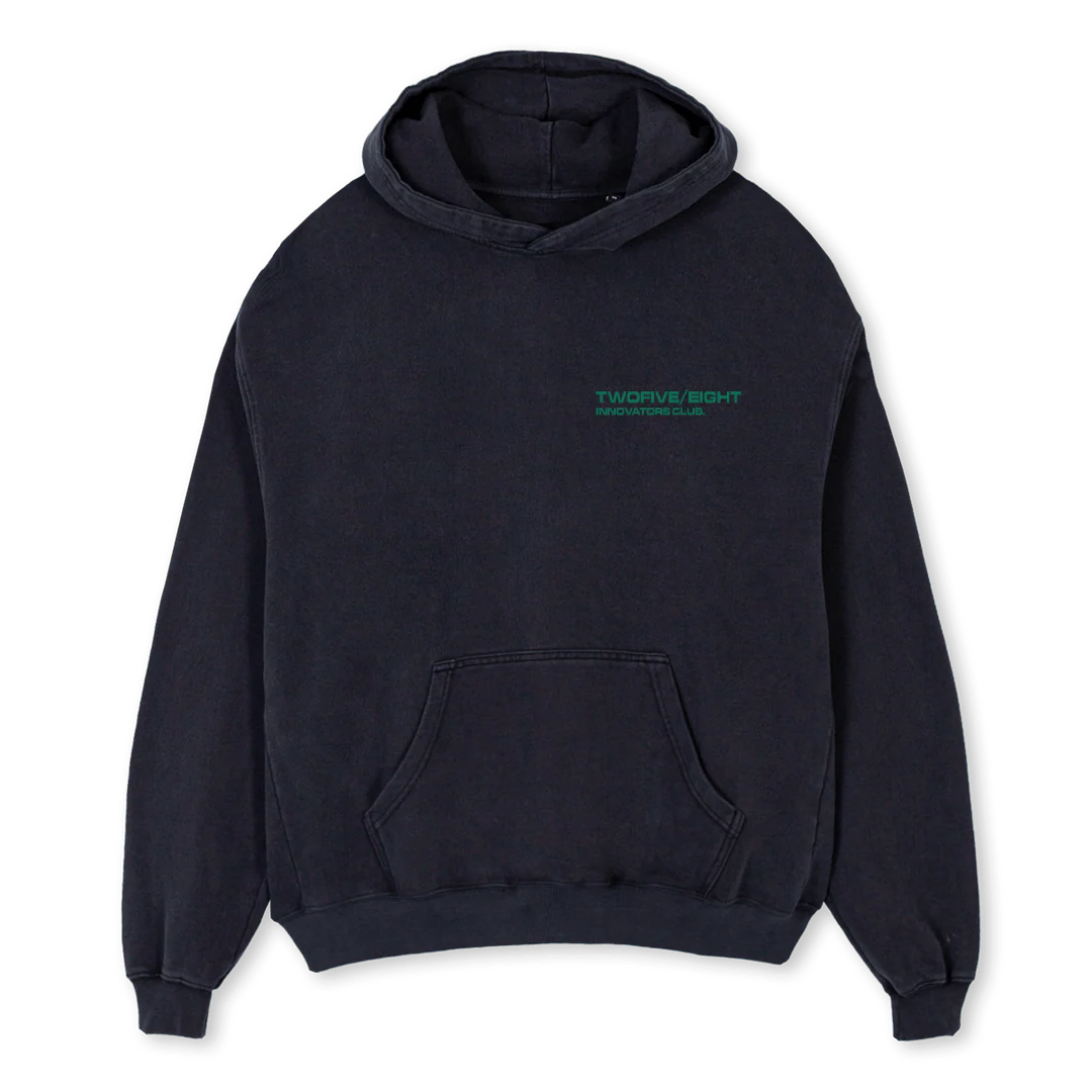 HOODIE TWOFIVEEIGHT Vintage Black Oversized Hoodie.