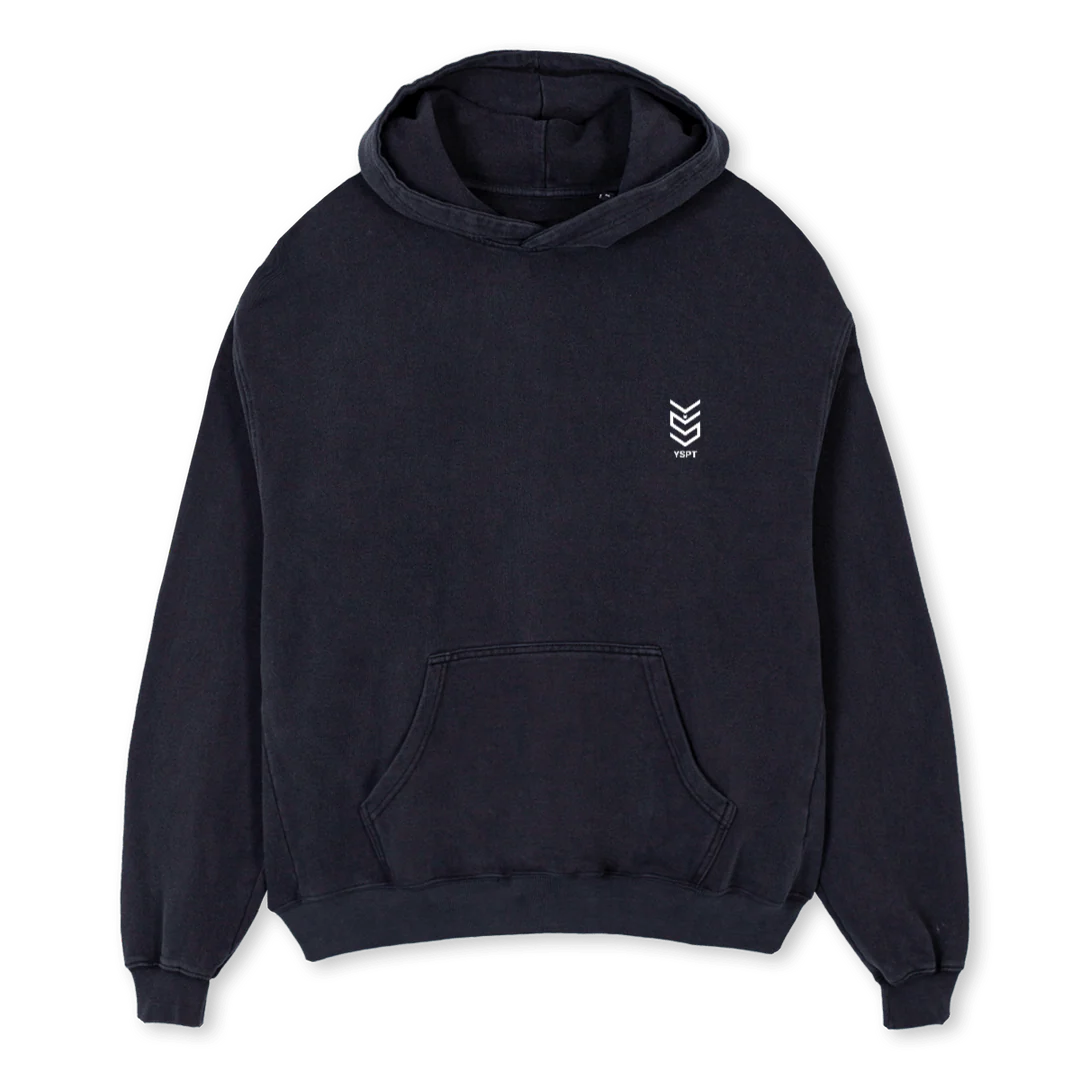 HOODIE YSPT KAIZEN Vintage Black Oversized Hoodie.